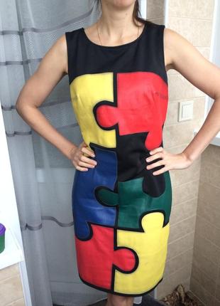 Сукня яскрава  шкіряна