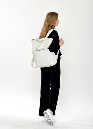 Жіноча сумка-рюкзак sambag shopper біла