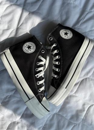 Converse lift black high чорні високі кеди масивна платформа конверс весна літо осінь демісезон черные кеды на высокой подошве1 фото