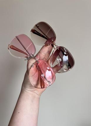 Гарні жіночі окуляри градієнтні безоправні крапля