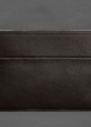 Кожаный чехол-конверт на магнитах для macbook 15 дюйм темно-коричневый краст