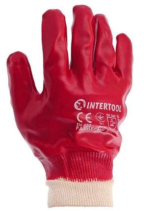 Перчатки intertool - маслостойкая 26 см х 10,5" (красная) 6 шт. 2