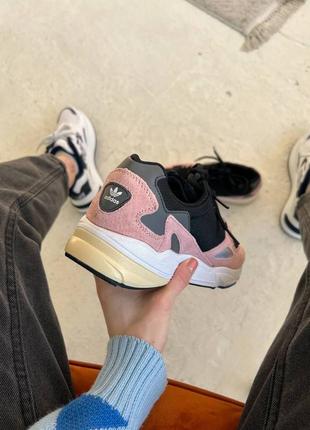 Adidas falcon black/pink жіночі чорно рожеві кросівки адідас з сіточкою черно розовые кроссовки с сеткой демисезон весна осінь4 фото