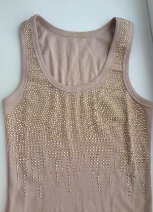 Бежевая майка р.xs/s базовая