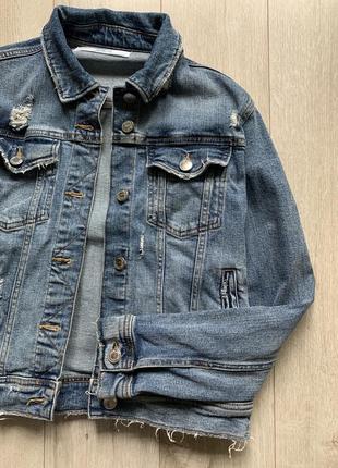 Zara джинсовый пиджак жакет джинсовка5 фото
