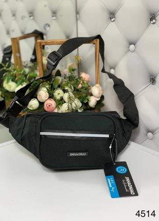 Мужская поясная сумка, черная 🌹1 фото