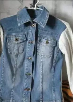 Куртка джинсово-вязаная"heine"97%-коттон,3%-эластан,р.48