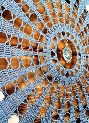 Еко-ловець снів ручної роботи "афродіта" з дерев'яними намистинами і арома-кулоном.  діаметр 65 см8 фото