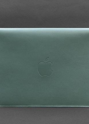 Кожаный чехол-конверт на магнитах для macbook 15 дюйм бирюзовый