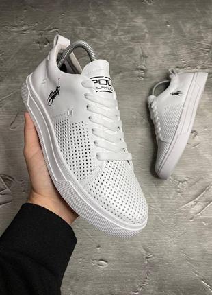 Мужские кожаные кеды polo 🔥