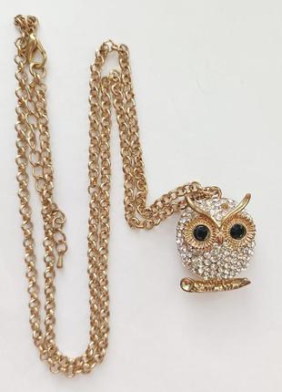 Підвіска ланцюжок сова з камінцями
