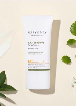 Заспокійливий сонцезахисний крем mary may cica soothing sun cream spf50+ pa++++ 50ml2 фото