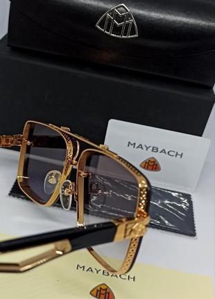 Maybach чоловічі сонцезахисні окуляри синє фіолетовий градієнт в золотому металі9 фото