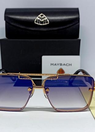 Maybach чоловічі сонцезахисні окуляри синє фіолетовий градієнт в золотому металі2 фото