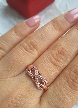 Кольцо с цирконами "проникновение в бесконечность" медицинский сплав медзолото - солидный подарок девушке