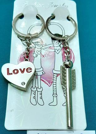 Парні брелки "love" два в одному комплекті - оригінальний подарунок коханій дівчині дружині подрузі5 фото