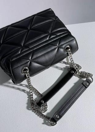 Сумка в стиле prada nappa spectrum black/silver3 фото