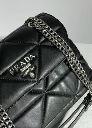 Сумка в стиле prada nappa spectrum black/silver8 фото