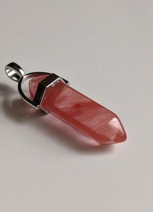 Натуральный камень турмалин кулон в форме кристалла-шестигранника - оригинальный подарок девушке7 фото