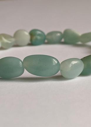 Браслет из натурального камня амазонит размер бусин 6 - 10 мм, длина обхвата 18 см
