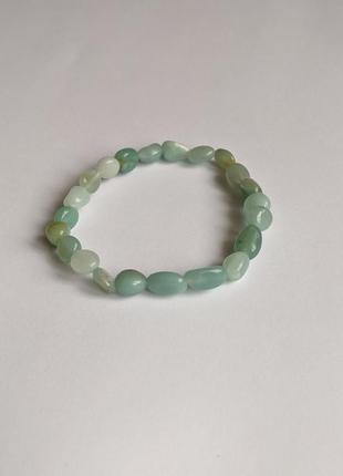 Браслет из натурального камня амазонит размер бусин 6 - 10 мм, длина обхвата 18 см