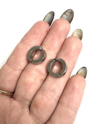 Кліпси - кільця круглі сталеві сережки - обманки з медичної сталі7 фото