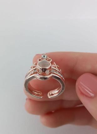 Оригинальный подарок девушке кольцо с кристаллом "i love you" на 100 языках медзолото в подарочной коробочке6 фото