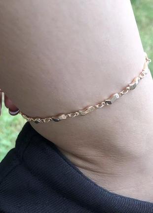 Жіночий браслет "золота хвиля з підвісками" ювелірний сплав - оригінальний подарунок дівчині5 фото