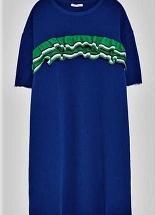 Сукня  футболка свитшот оверсайз з оборками в  плаття  туніка