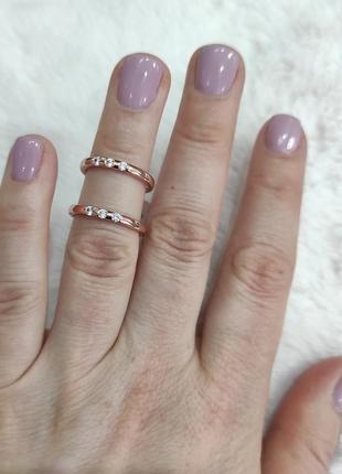 Узкое кольцо из медзолота "золотая деликатность " маленькие размеры - солидный подарок девушке3 фото