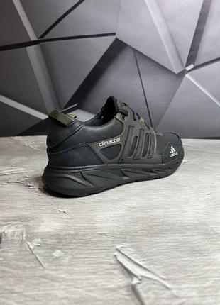 Стильные кроссовки адедас adidas мужские черные кожаные/кожа деми, демисезонные осенние, веснние, летние (на осень,весная,лето 2023-2024)4 фото