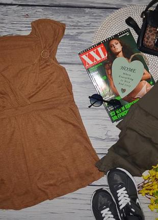 М-l фірмова блуза жіноча блузка футболка натуральна з декольте