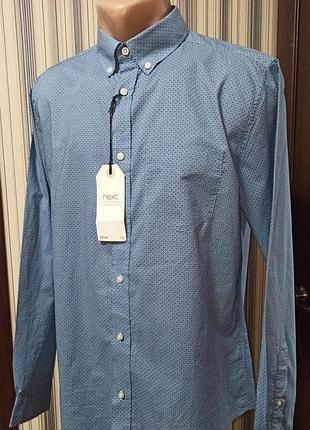 Сорочка next з цікавим строкатим принтом. м. 100% коттон