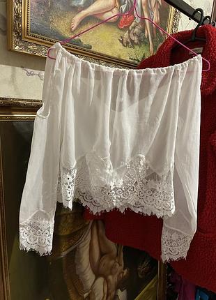 Блузка белая прозрачная