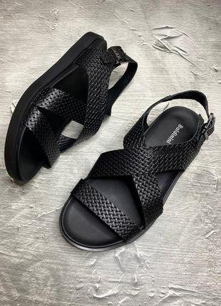 Стильные сандалии, босоножки baldinini мужские черные кожаные/кожа,человеческая обувь на лето 2023-20243 фото