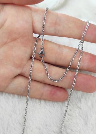 Удобная звеньевая цепочка с карабином длина 48 см, толщина 2 мм - ювелирная бижутерия