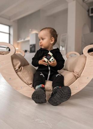 Балансир, качель-кровать + бежевый матрас в подарок (до 5-6 лет)