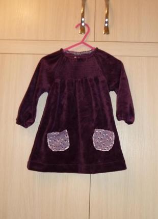 Вильюровое платье на 9 мес