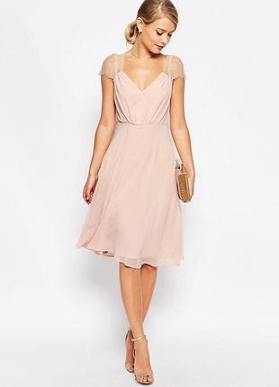 Ніжне зефирное сукню із круживом рожеве плаття нарядне8 фото