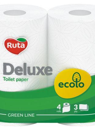 Туалетная бумага ruta ecolo deluxe 3 слоя 4 рулона (4820202890324)