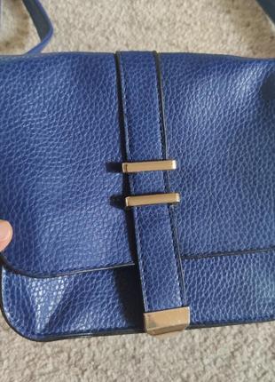 Маленькая синяя сумочка кросс-боди