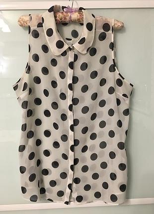 Топ рубашка блузка секси next в горошек 16 р.