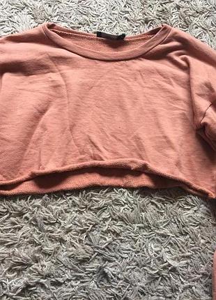 Персиковый кроп-свитшот 8