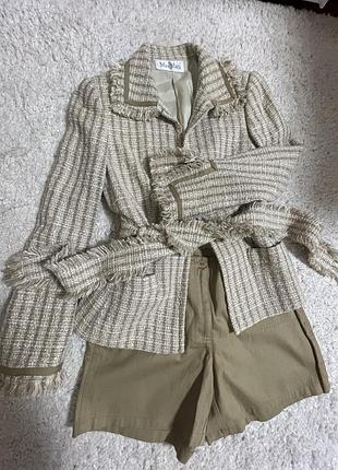 Костюм max mara оригинал s,m новый твидовый цвет горчичный