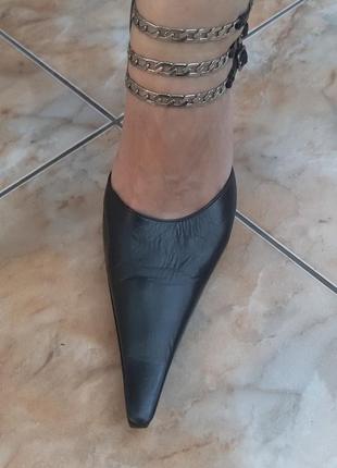 Итальянские туфли с острыми носами, 38 р.vero cuoio.2 фото