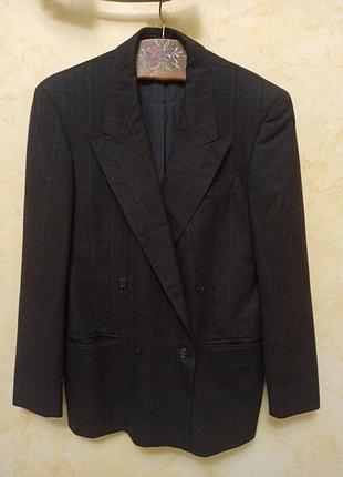 Винтажный шерстяной пиджак блейзер