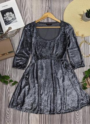 Велюровое серое платье miss selfridge #2378