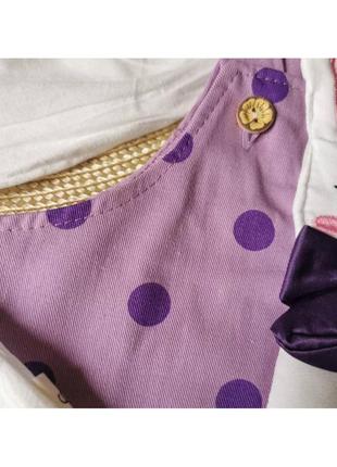 Комплект для девочки комбинезон и блузка зайчик фиолет 20706 фото