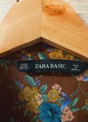 Женская блуза в цветочный принт zara (м)7 фото