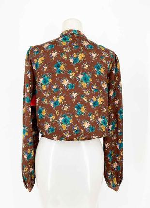 Женская блуза в цветочный принт zara (м)10 фото